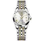 Women's Blue Sunburst Dial Two Tone Stainless Watch