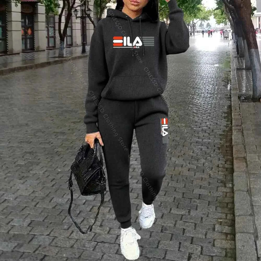 Women's Luxury Hoodie & Pants Streetwear Set THRIXINE