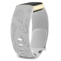 Fitbit Charge 5 6 Silicone Flower Engraved Soft Strap