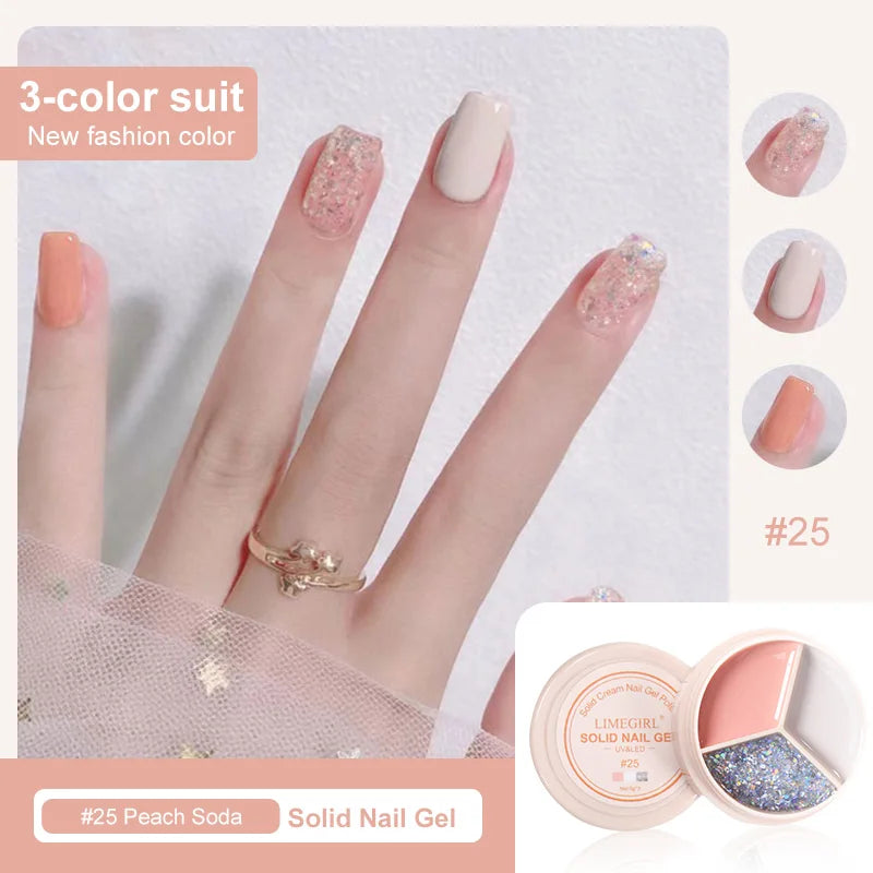 LIMEGIRL Solid Nail Art Gel Polish 15g 3 Colors Cream Soft Gel Polish for Nail Art Beginner DIY Design  Home/Salon Manicure Gift Lootquake LLC