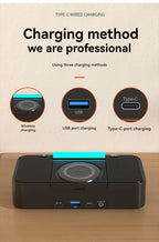 Portable Bluetooth Speaker with Wireless Charging Atmosphere Light Clock Alarm Function Double Speaker USB Charging Lootquake LLC