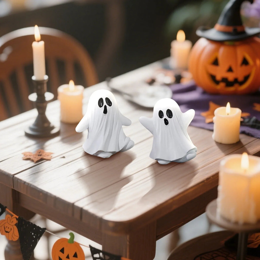Cute Ghost Decor Set Soft Fabric Halloween Figurine Playful Spooky Home Decoration Adorable Haunted House Accessory Lootquake LLC