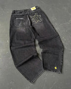 2024 New American Trend Retro Hip-hop Embroidery Pattern Baggy Jeans For Men And Women Y2K Harajuku Gothic Wide Pants Streetwear Lootquake LLC