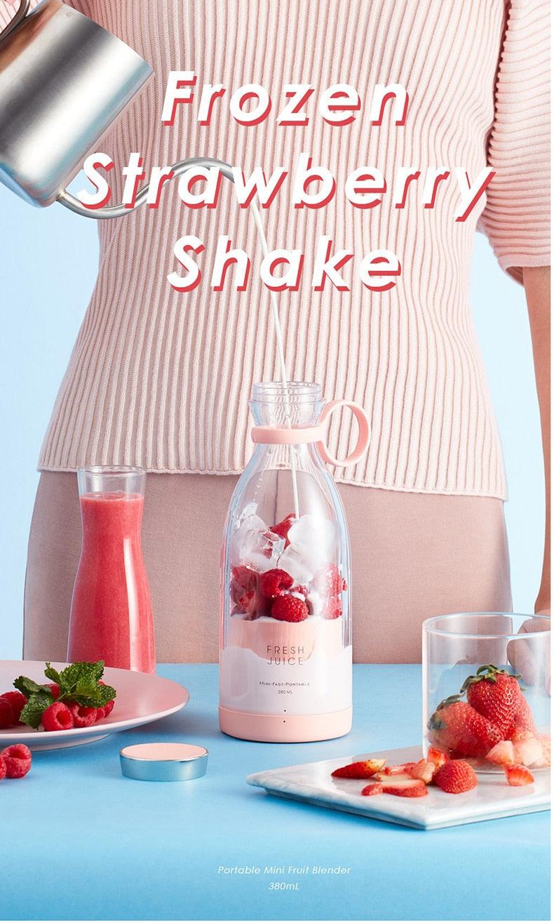Portable Electric Juicer Blender Usb Mini Fruit Mixers Juicers Fruit Extractors Food Milkshake Multifunction Juice Maker Machine Personal Size Small Blender for Shakes Juice & Smoothies Mini Blender Stevvex