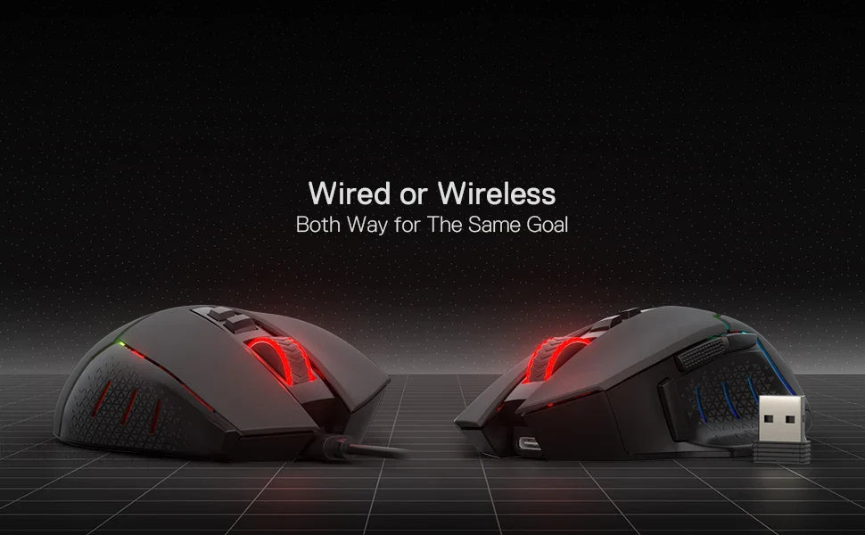 Redragon M690 PRO Wireless Gaming Mouse 8000 DPI Wired Mouse Rapid Fire Key 8 Macro Buttons for PC/Mac/Laptop, Black/White Mouse Lootquake LLC