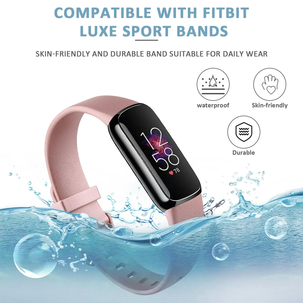 Fitbit Luxe Silicone Band - Soft Waterproof Comfortable Strap - SJB-DIAMOND ELITES