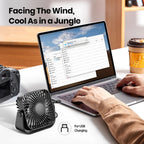 TOPK 4Inch USB Mini Portable Fan for Camping,3 Speeds Quiet Desk Table Personal Fan,360°Adjustment Standing Fans for Room Home