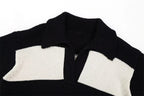 Women Fashion Black Striped Knit Sweater Spring Vintage Polo Neck Long Sleeve Female Pullovers Chic Tops - SJB-DIAMOND ELITES