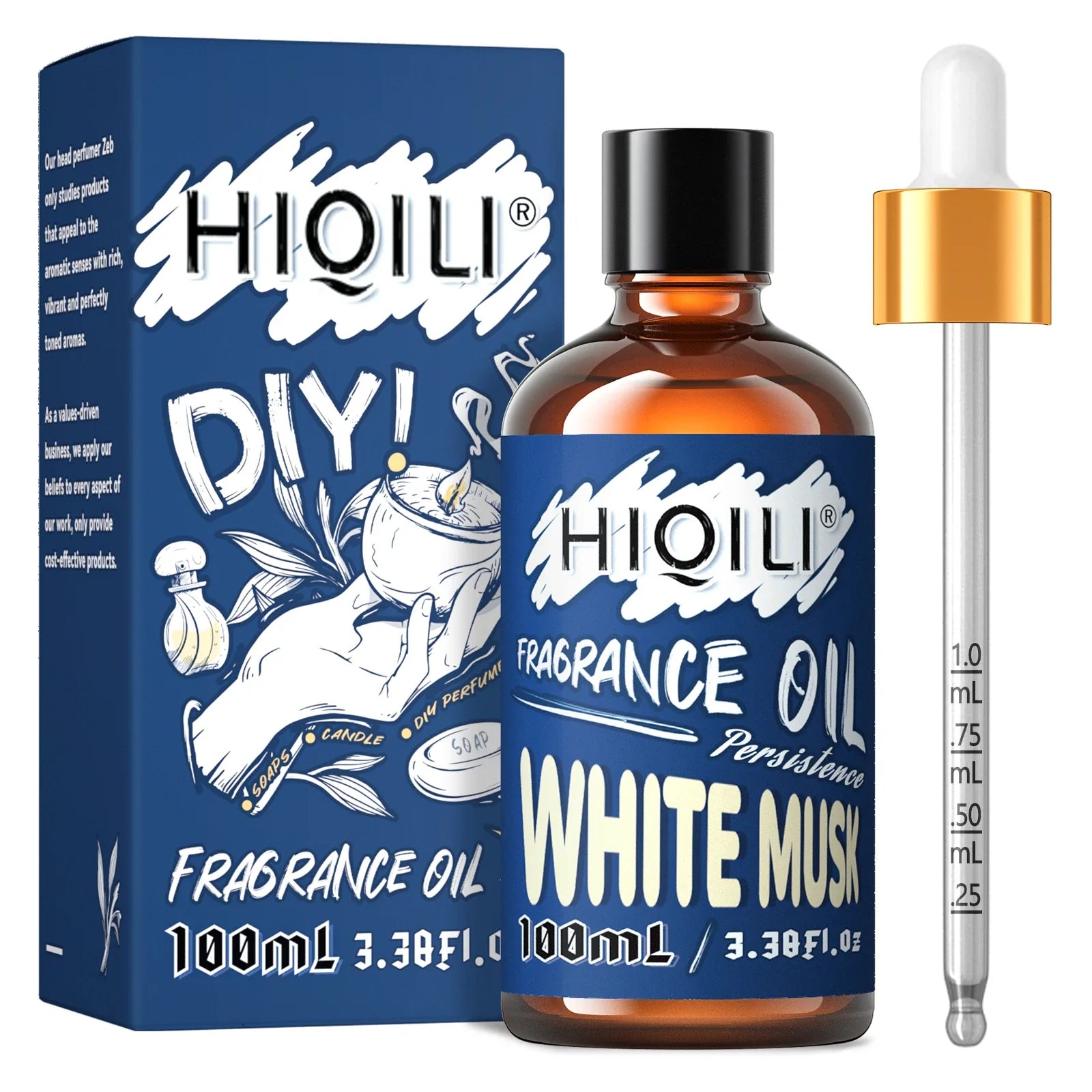 HIQILI 100ML White Musk Fragrance Oil for Diffuser, Humidifier, Candle Soap Making, Massage, Gifts, DIY Product Lootquake LLC