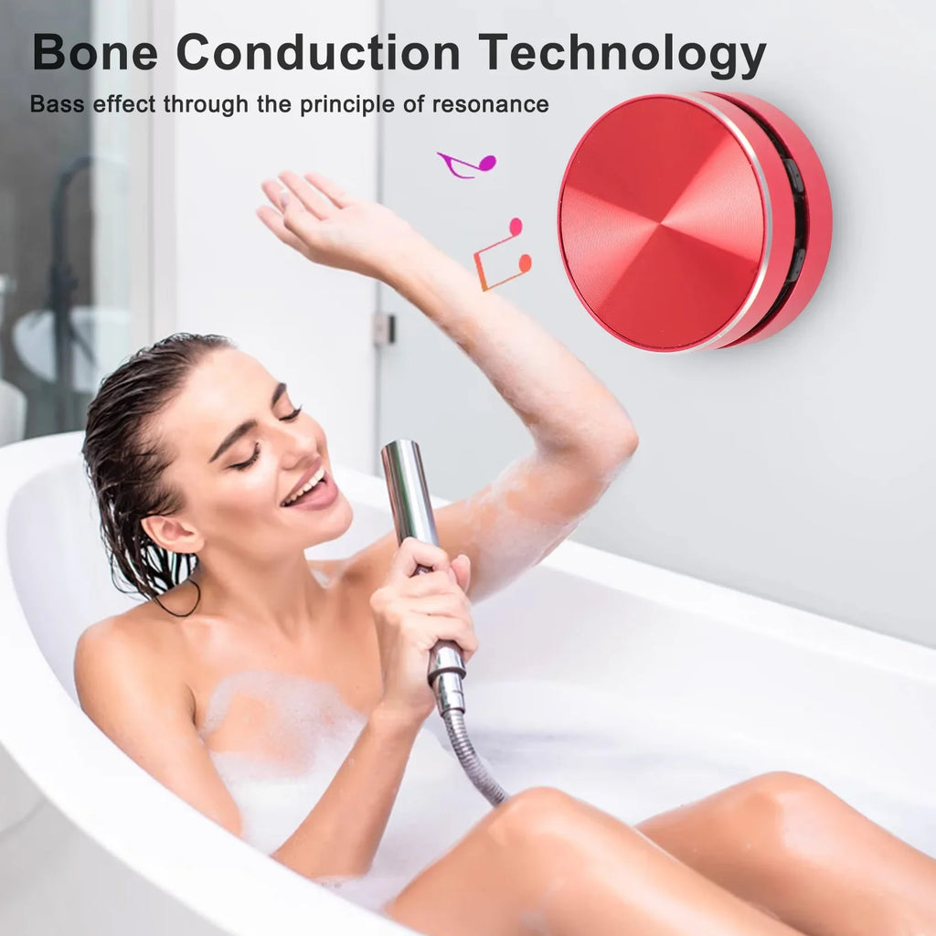 Bluetooth Bone Conduction Speaker Stereo Bass Portable Small Wireless Speaker with Suction Cup for Bathroom Outdoor Lootquake LLC