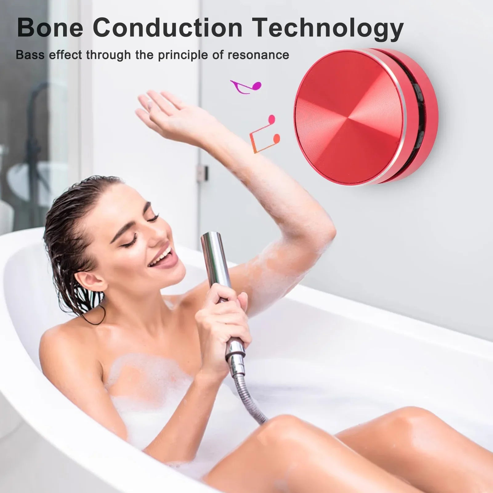 Bluetooth Bone Conduction Speaker Stereo Bass Portable Small Wireless Speaker with Suction Cup for Bathroom Outdoor Lootquake LLC