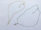 Luxury Zircon Cross Pendants Necklace Fashion Light Golden Silver Color for Men Women Jewelry Chain Accessory