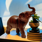 1pc Wildlife Collection Elephant Sculpture Statue - Resin Decor For Home Decoration And Desktop Decoration,Cute Ornament, Lootquake LLC