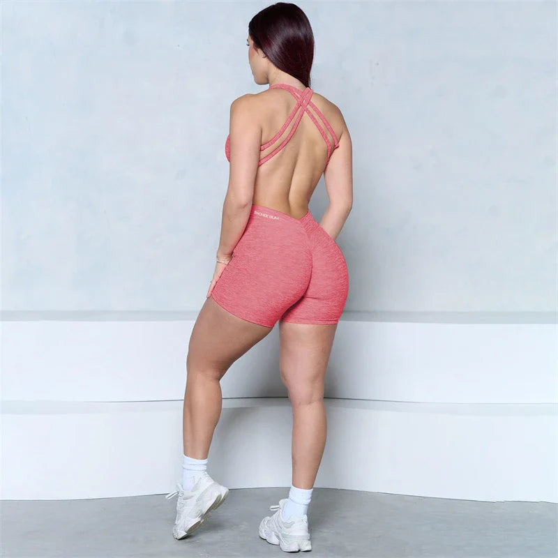 V-Back Scrunch Romper One Piece