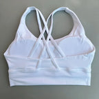 Solid Color Women Cross  Fitness sport Bra soft high strength Tight Top Comprehensive Training Gym Yoga Underwear With Chest Pad