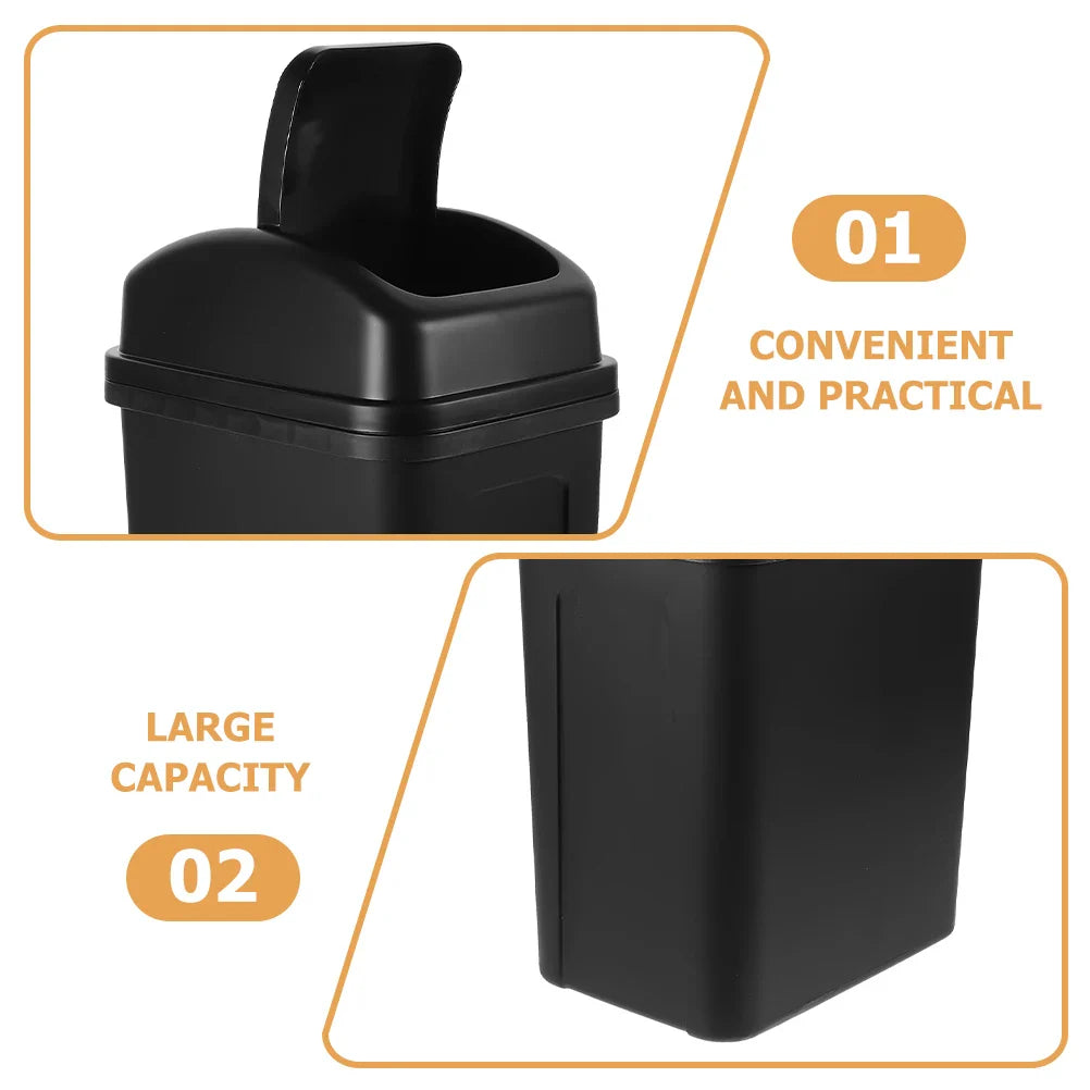 Large Capacity Shake Lid Trash Can 30L Grey White PP Material Kitchen Bathroom Bedroom Garbage Bin Compact Reusable