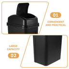 Large Capacity Shake Lid Trash Can 30L Grey White PP Material Kitchen Bathroom Bedroom Garbage Bin Compact Reusable