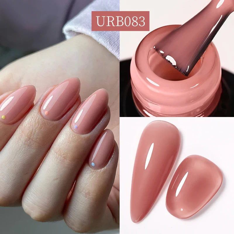 UR SUGAR Blue Color Rubber Base Gel Nail Polish Gold Glitter Base Gel Top Coat Soak Off UV LED Gel Nail Art Varnish Manicure Lootquake LLC