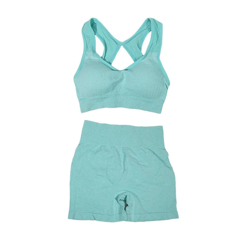 Yoga Women's Fitness Suit Shorts Workout Set THRIXINE
