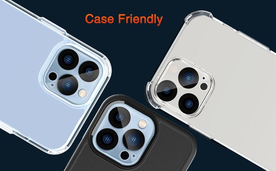 3PCS Pack Tempered Glass Camera Lens Protector for iPhone 14 Pro max 9H Hardness Scratch Resistant for iPhone 14 Plus 13 12 11 Screen Protector with Camera Lens Case Stevvex