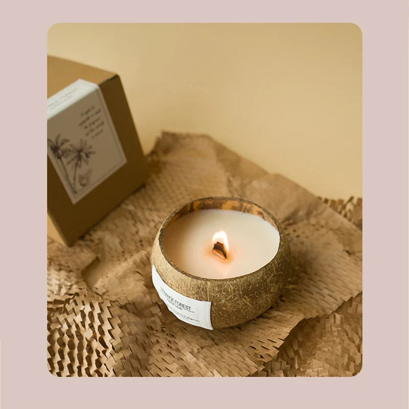 Coconut Shell Aromatherapy Candle Essential Oil Fragrance Premium Plant Wax Fragrance Home Companion Lootquake LLC