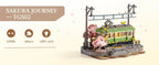 Robotime Sakura Journey Tram 3D Wooden Puzzles with LED Lights Home Decor Gift for Adults Women Girls Lootquake LLC