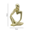 Decorations for Home Living Room Office Mini Thinker Sculpture Ornaments Resin Black Modern Abstract Sculptures Desktop
