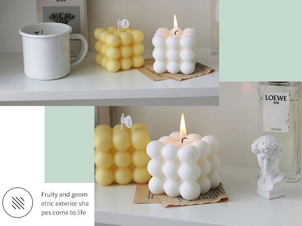 Bubble Candle Cube Fragrance Candles Handmade Scented Candle Soy Wax Candle Set for Home Decoration Wedding Party Birthday Lootquake LLC