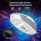 Delux M820DC PAW3335 Wired + Wireless + Bluetooth Gaming Mouse 80 Million Clicks 16000 DPI RGB Rechargeable Mice For Computers Lootquake LLC