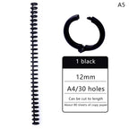 5pcs Loose-leaf Binding Ring Spring Spiral Rings Plastic Binder Strip 30 Holes For A4 Paper Notebook Stationery Office Supplies Lootquake LLC