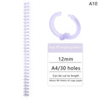 5pcs Loose-leaf Binding Ring Spring Spiral Rings Plastic Binder Strip 30 Holes For A4 Paper Notebook Stationery Office Supplies Lootquake LLC
