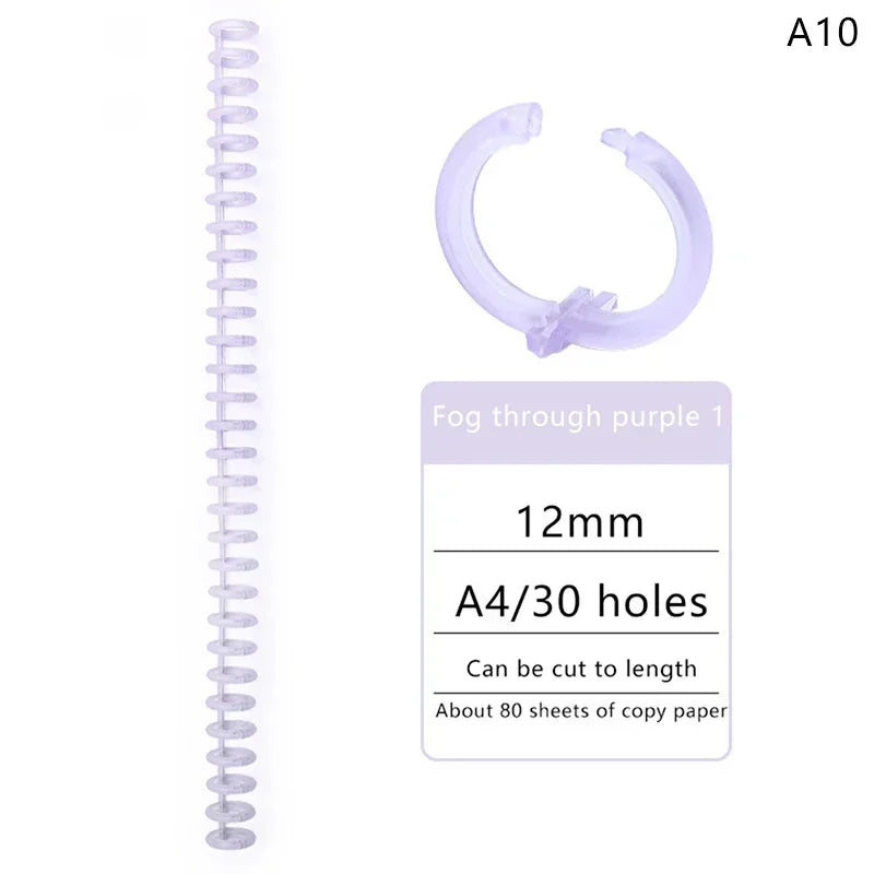 5pcs Loose-leaf Binding Ring Spring Spiral Rings Plastic Binder Strip 30 Holes For A4 Paper Notebook Stationery Office Supplies Lootquake LLC