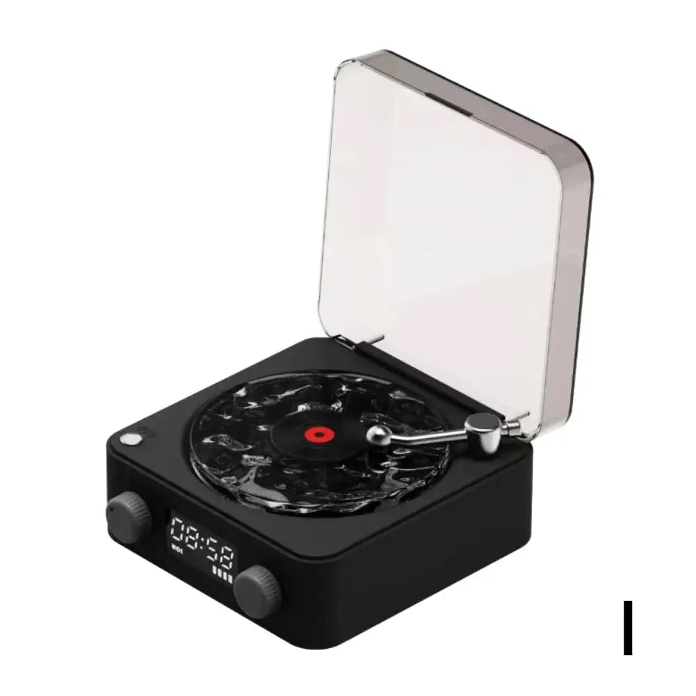 Turntable Bluetooth Speaker With LED Ocean Clock,Hi-Fi Mood Light Audio System For Home Decor & Birthday Gifts Lootquake LLC