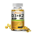 Vitamin D3 + K2 (MK-7)  Capsules - Strong Bones, Promote Brain Health, Maintain Cardiovascular Health, Enhances Immune System