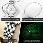 OLEVS Luxury Brand Quartz Watch for Women Stainless Steel Waterproof Ladies Wristwatch Fashion Diamond Dial Women's Watch New In