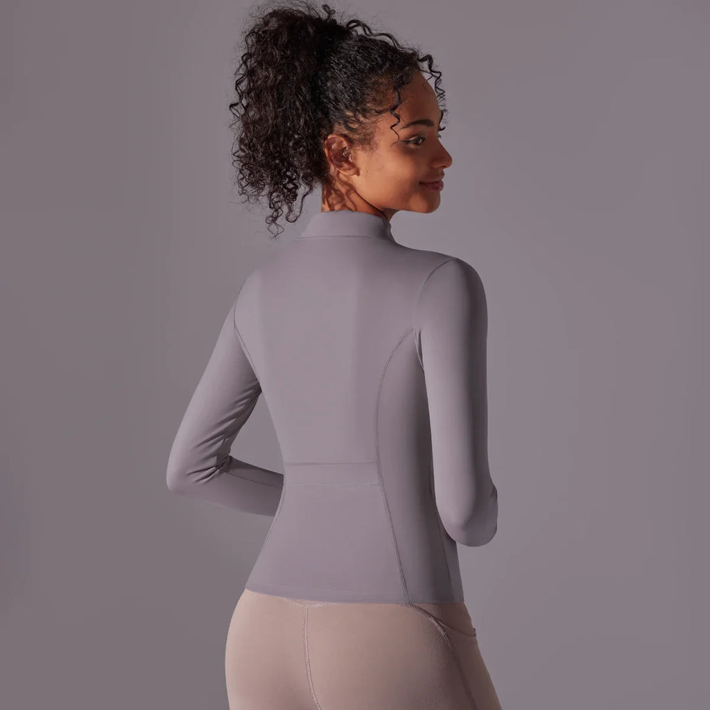 Women's Full Zip Yoga Top With Thumbholes - SJB-DIAMOND ELITES