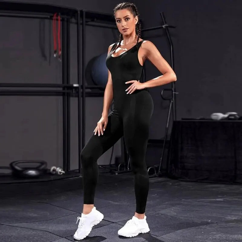 FlexiFit Backless Bodycon Yoga Jumpsuit THRIXINE