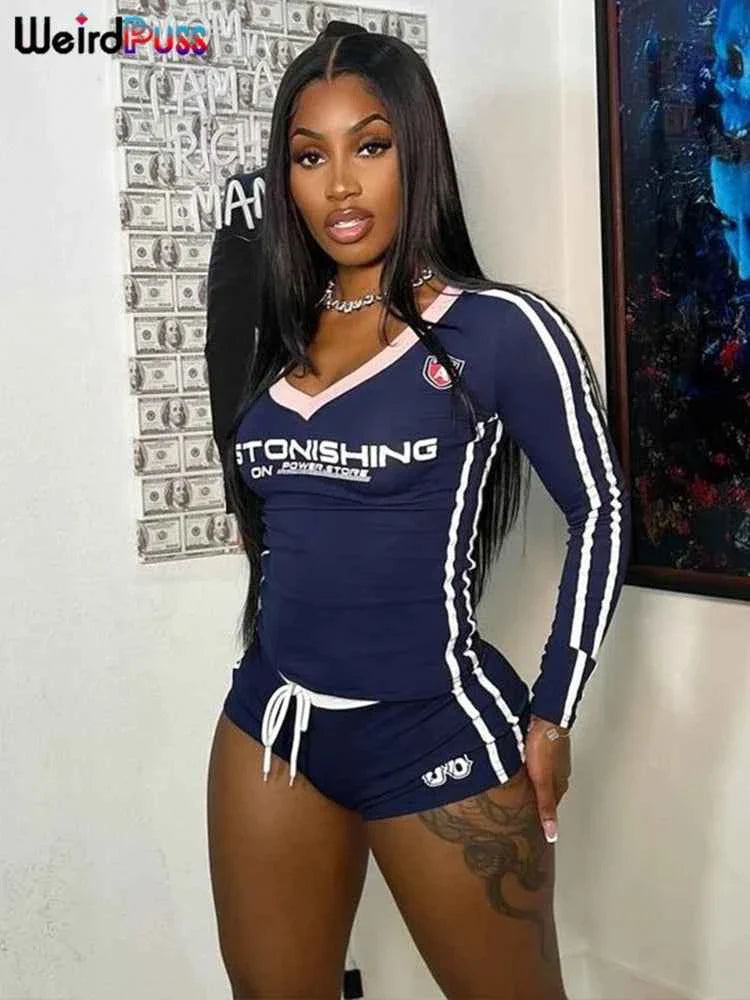 Weird Puss Women's Sporty Tracksuit Set THRIXINE