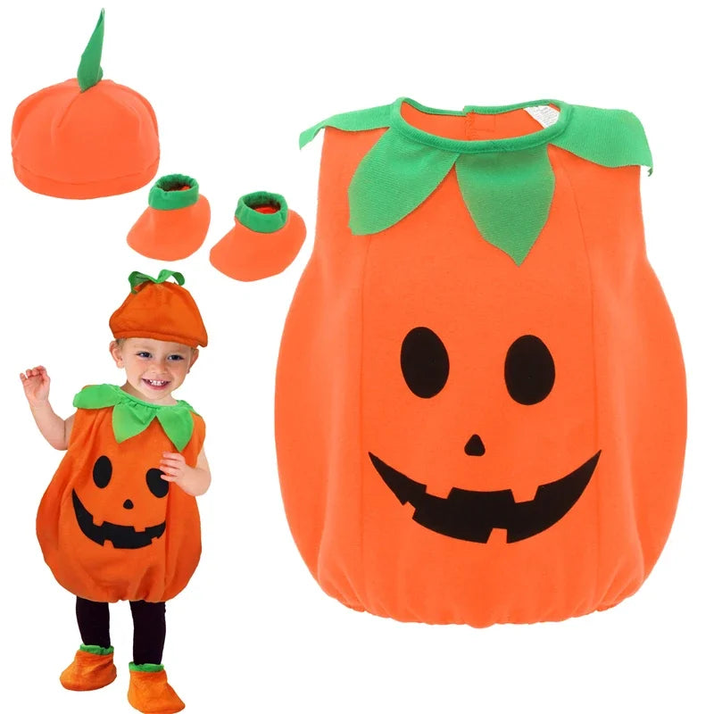 Kids Cosplay Costumes Children Halloween Pumpkin Costume with Hat Cosplay for Baby Girl Boy Stage Party Clothing Lootquake LLC