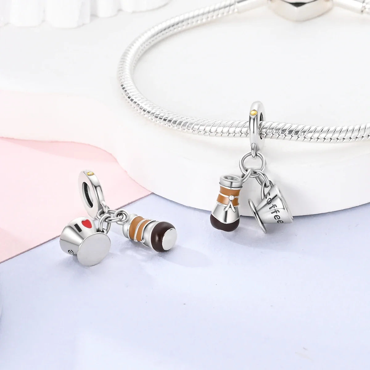 Coffee Cup Charms 925 Silver Beads For Woman Fit Original Bracelet Making Fashion Jewelry Lootquake LLC