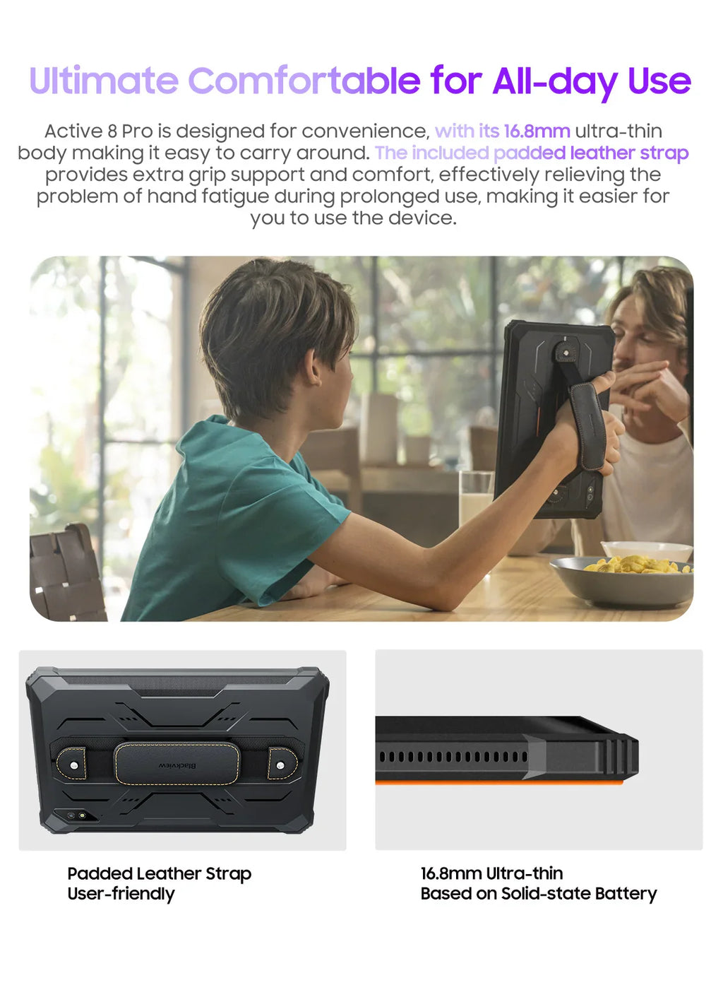 Blackview Active 8 Pro 16GB 256GB Tablet PC 22000mAh Battery Android 13 10.36" inch 2.4K Display 16MP+ 48MP Camera Rugged Tablet Lootquake LLC