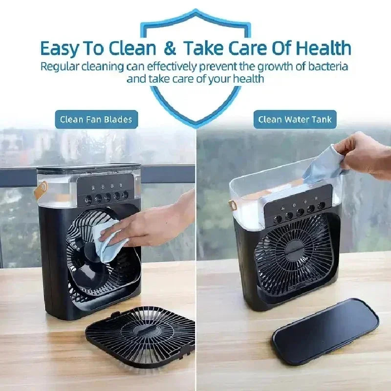3 In 1 Fan AIr Conditioner Household Small Air Cooler LED Night Light Portable Humidifier Air Adjustment Fan Office Home Fan New Lootquake LLC