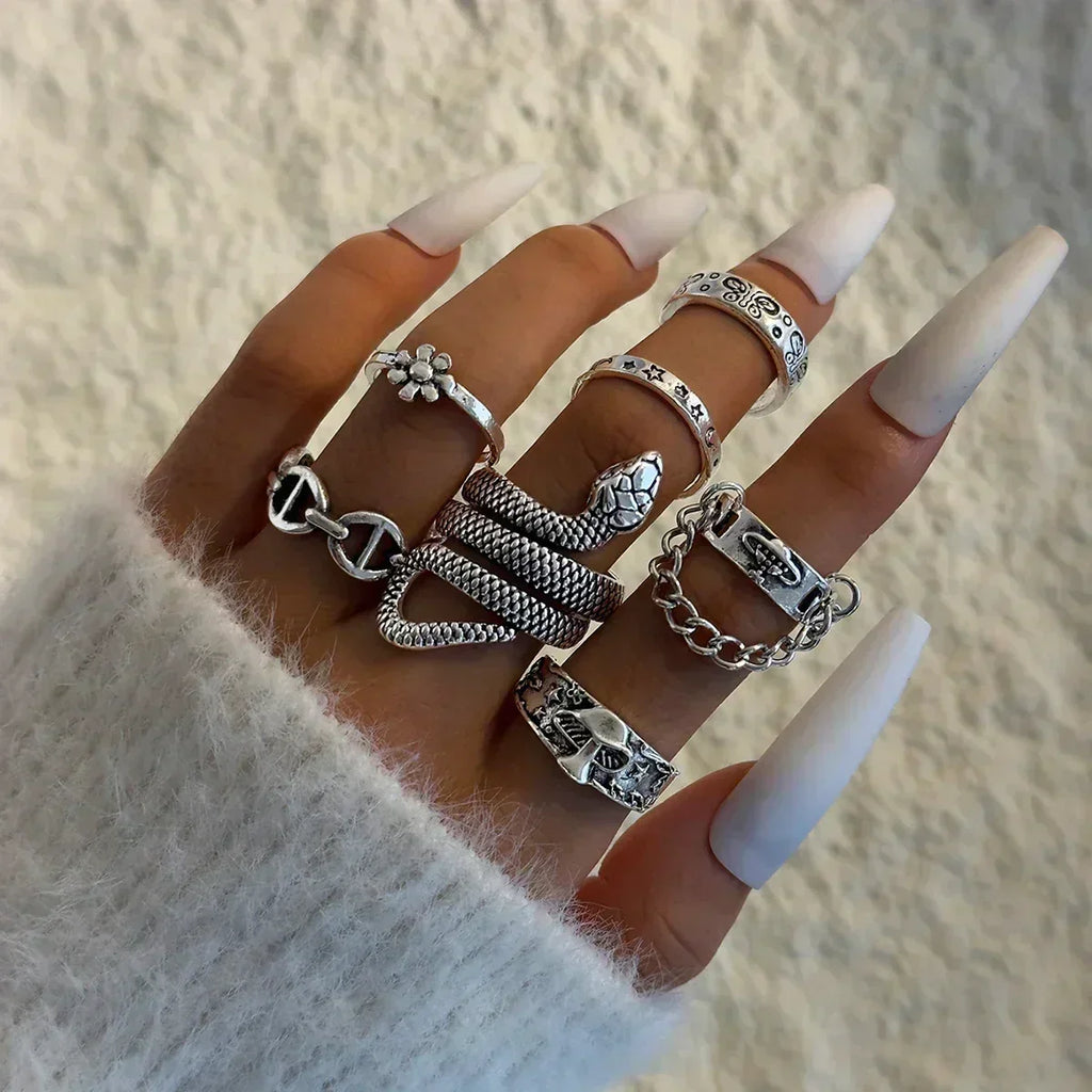 Docona Fashion Elegant Stacking Gold Colour Rings Geometric Design Ring Set Accessories Daily Festival Party Gifts 27910