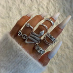 Docona Fashion Elegant Stacking Gold Colour Rings Geometric Design Ring Set Accessories Daily Festival Party Gifts 27910