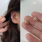 LATS Gold Color Leaves Ear Cuffs, Black Non-Piercing Ear Clip Earrings for Women & Men Lootquake LLC