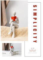 Creative Thinker Statue Artistic Reading Woman Modern Design for Home Office Bookshelf TV Cabinet Decoration and Desk Ornament