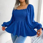 Loose Fit Chiffon Blouse - Elegant Polyester Top | Femstylo - SJB-DIAMOND ELITES