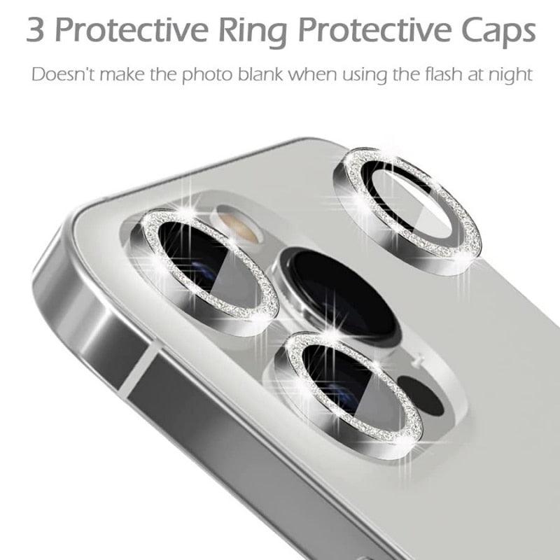 3/1Pcs Luxury Camera Lens Protector For iPhone13 12 11 Pro Max Camera Protective For iPhone 12 13 Mini Back Lens Glass Camera Cover Circle Tempered Glass Protector Stevvex