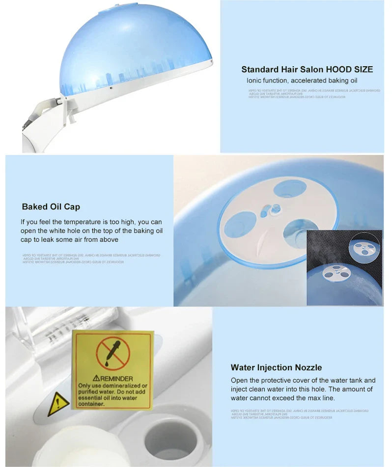 Face Hair Steamer Machine Humidifier Hot Nano Mist Sprayer Facial Ozone Vaporizer Hair Moisturizing Hydration Home Salon Steamer