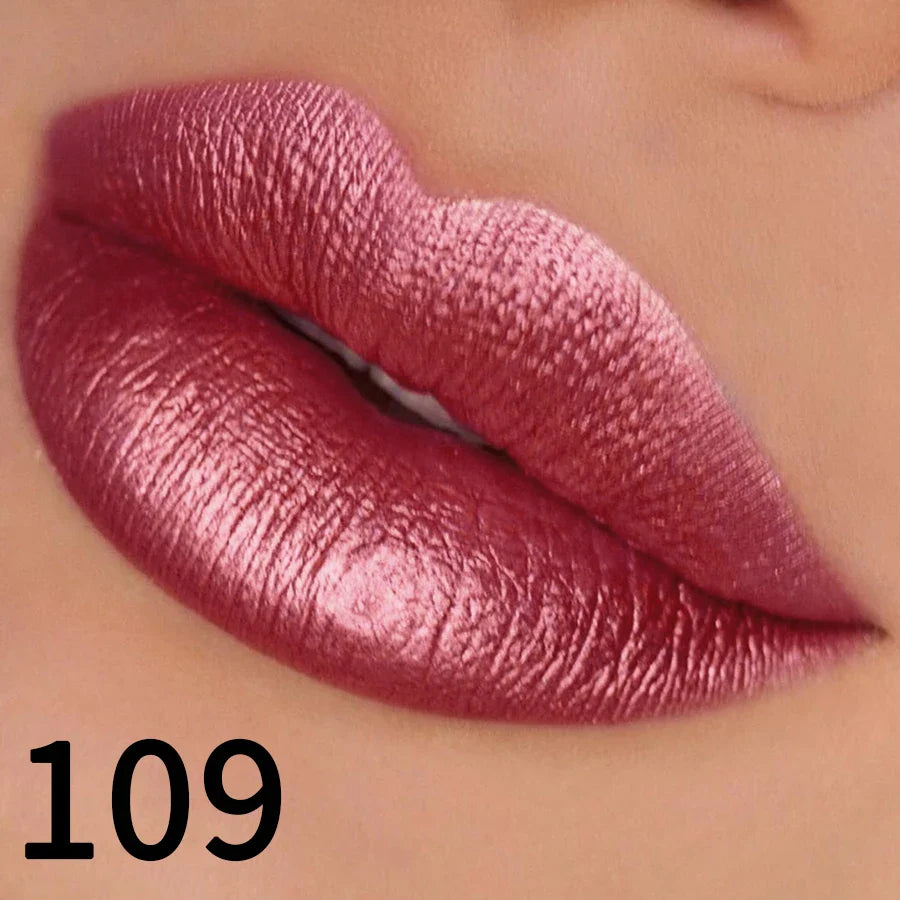 19 colors glitter lipstick hydrating red pink sparkling shine lip color highly pigmented lip tints metallic finish lip makeup Lootquake LLC